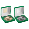 GREEN VELVET BOX AND 70mm MEDALLION POOL/SNOOKER TROPHY ANTIQUE SILVER