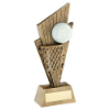 BRZ/GOLD/WHITE NETBALL AND NET ON POINTED BACKDROP WITH PLATE - 7in