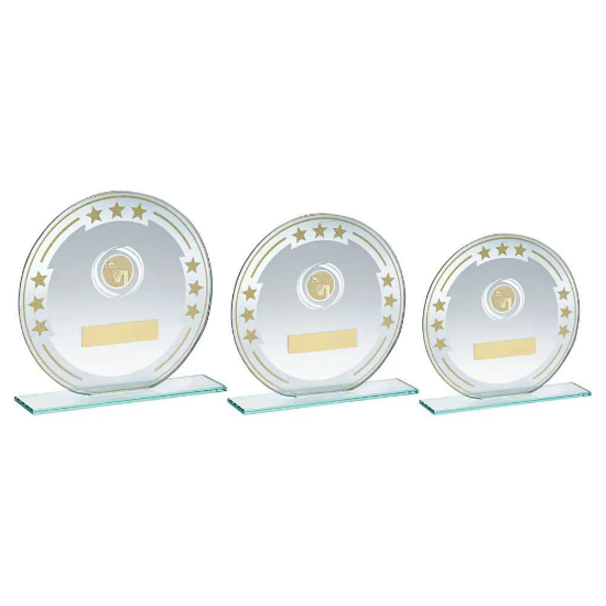 JADE/SILVER/GOLD ROUND GLASS WITH NETBALL INSERT AND PLATE