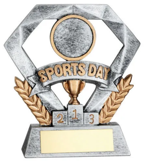 PEW/GOLD SPORTS DAY MINI DIAMOND WITH PLATE (1in CEN) - 4in