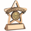 BRZ/GOLD RESIN ACHIEVEMENT MINI STAR WITH PLATE (1in CENTRE) - 4.25in