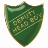 SCHOOL SHIELD BADGE (DEPUTY HEAD BOY) GREEN - 1.25in