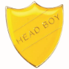 SCHOOL SHIELD BADGE (HEAD BOY) YELLOW - 1.25in