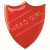 SCHOOL SHIELD BADGE (HEAD GIRL) RED - 1.25in