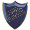 SCHOOL SHIELD BADGE (SCHOOL COUNCIL) BLUE -   1.25in