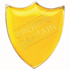 SCHOOL SHIELD BADGE (SPORTS CAPTAIN) YELLOW - 1.25in