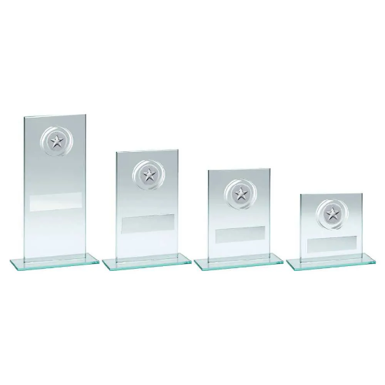 JADE/SILVER GLASS WITH STAR INSERT AND PLATE