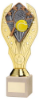 GOLD PLASTIC HOLDER + TENNIS DISC ON CREAM MARBLE TROPHY (1in CEN) - 10in