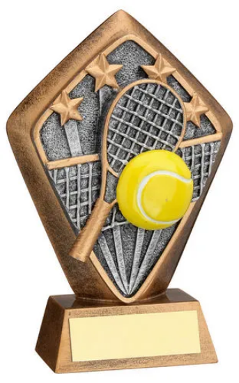 BRZ/GOLD DIAMOND HOLDER WITH TENNIS DISC WITH PLATE - 5.25in