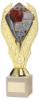 GOLD PLASTIC HOLDER + BASKETBALL DISC ON CREAM MARBLE TROPHY (1in CEN) - 8.25in