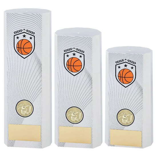 WHITE PLASTIC FILLED COLUMN BASKETBALL (1in CEN)