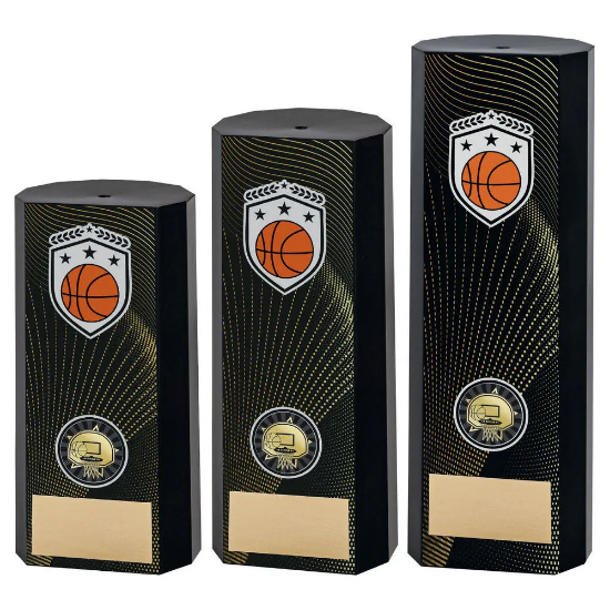 BLACK PLASTIC FILLED COLUMN BASKETBALL (1in CEN)