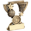 BRZ/GOLD BASKETBALL MINI CUP WITH PLATE (1in CENTRE) - 4.25in