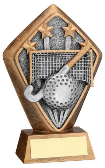 BRZ/GOLD DIAMOND HOLDER WITH HOCKEY DISC WITH PLATE - 5.25in