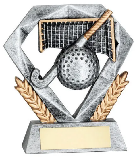 PEW/GOLD HOCKEY MINI DIAMOND WITH PLATE - 4in