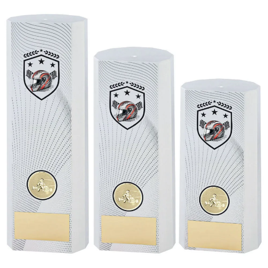 WHITE PLASTIC FILLED COLUMN MOTOR SPORT (1in CEN)