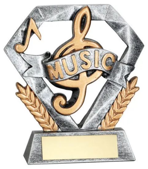 PEW/GOLD MUSIC MINI DIAMOND WITH PLATE - 4in