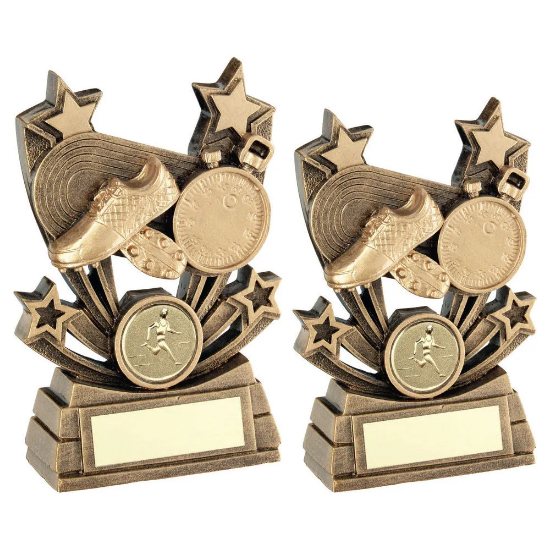 BRZ/GOLD SHOOTING STAR SERIES ATHLETICS WITH PLATE (1in CENTRE)