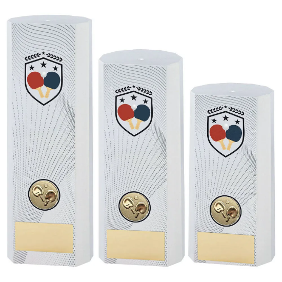 WHITE PLASTIC FILLED COLUMN TABLE TENNIS (1in CEN)