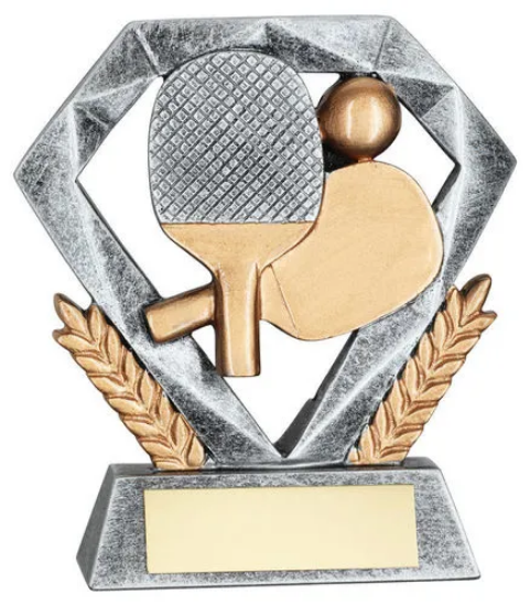 PEW/GOLD TABLE TENNIS MINI DIAMOND WITH PLATE - 4in