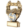 BRZ/PEW/GOLD VOLLEYBALL 3 STAR WREATH AWARD WITH PLATE - 5in