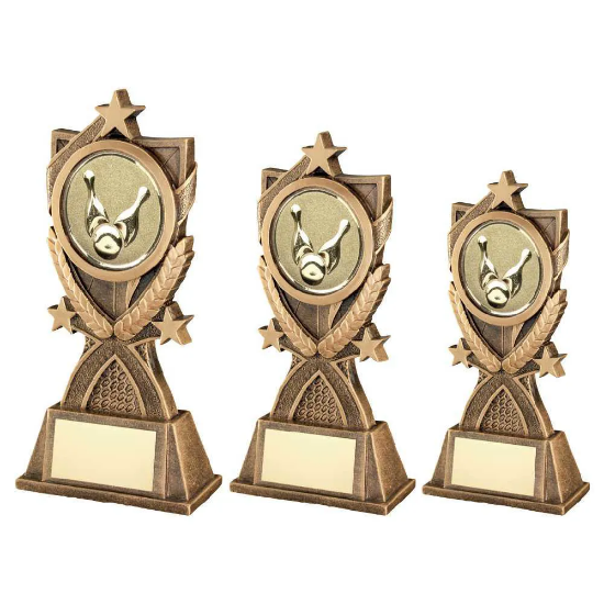 BRZ/GOLD 3 STAR WREATH SERIES WITH TEN PIN INSERT AND PLATE