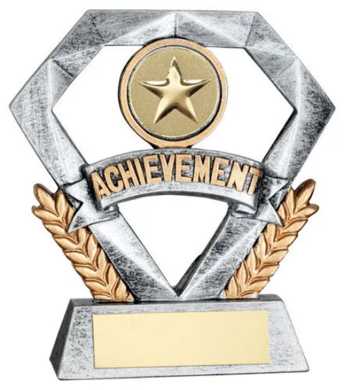 PEW/GOLD ACHIEVEMENT MINI DIAMOND WITH PLATE (1in CEN) - 4in