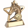 BRZ/GOLD HORSE MINI STAR WITH PLATE (1in CENTRE) - 4.25in