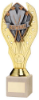 GOLD PLASTIC HOLDER + ROWING DISC ON CREAM MARBLE TROPHY (1in CEN) - 10in