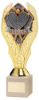 GOLD PLASTIC HOLDER + SQUASH DISC ON CREAM MARBLE TROPHY (1in CEN) - 9in