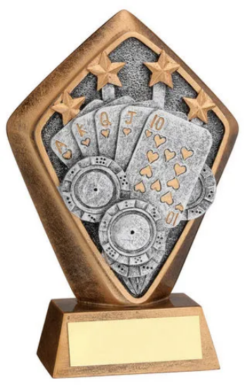 BRZ/GOLD DIAMOND HOLDER WITH CARDS DISC WITH PLATE - 5.25in