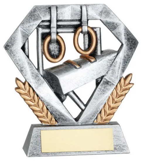 PEW/GOLD GYMNASTICS MINI DIAMOND WITH PLATE - 4in