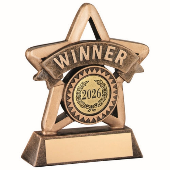 Picture of Brz/gold Resin Mini Star With Plate Wnr (1in Centre) - 4.25in