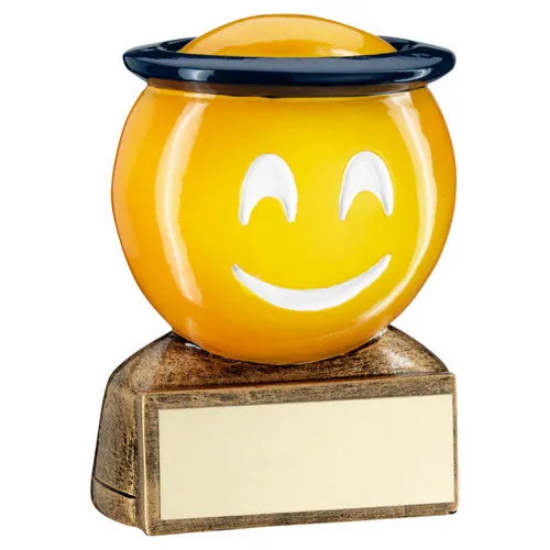 BRZ/YELLOW/BLUE HALO EMOJI FIGURE WITH PLATE - 2.75in