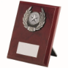 ROSEWOOD PLAQUE AND SILVER TRIM ASSEMBLED TROPHY (1in CENTRE) - 6in