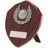 ROSEWOOD SHIELD AND SILVER TRIM ASSEMBLED TROPHY (1in CENTRE) - 6in