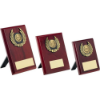ROSEWOOD PLAQUE AND GOLD TRIM ASSEMBLED TROPHY (1in CENTRE)