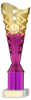 GOLD/PURPLE PLASTIC TITAN CUP ASSEMBLED ON MARBLE (1in CEN) - 9.75in