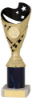 BLACK/GOLD PLASTIC SABRE CUP ASSEMBLED ON MARBLE (1in CEN) - 8in