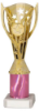 GOLD/PINK PLASTIC FLASH CUP ASSEMBLED ON MARBLE (1in CEN) - 11in
