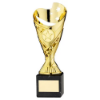 GOLD PLASTIC SABRE CUP ON BLACK MARBLE ASSEMBLED TROPHY (1" CEN) - 7.25in