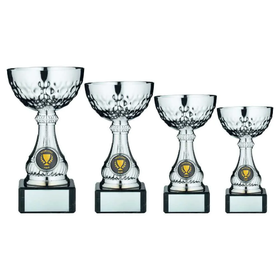 SILV MINI ASSEMBLED TROPHY CUP WITH PLATE (1in CENTRE)