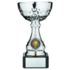 SILV MINI ASSEMBLED TROPHY CUP WITH PLATE (1in CENTRE) - 6.5in