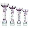 SILVER/PINK TROPHY CUP WITH PLATE