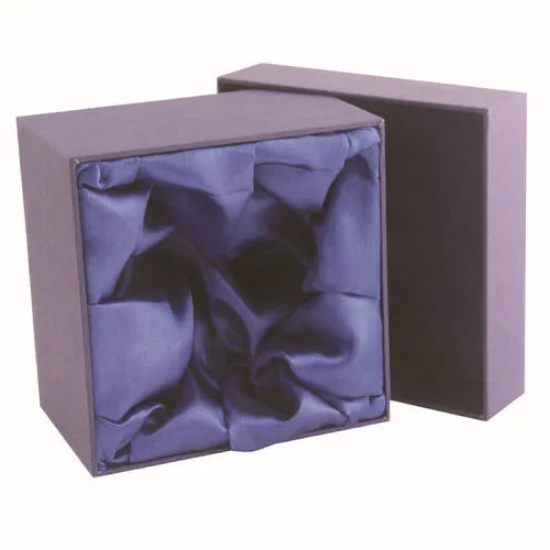 BLUE PRESENTATION BOX FITS 1/2 PINT OR 1 WHISKEY OR 1 BRANDY - 140 x 140 x 90mm