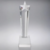 CLEAR GLASS STAR COLUMN ON BASE - 9.5in