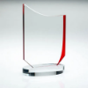 CLEAR/RED GLASS PLAQUE (10mm THICK) - 7.75in