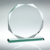 JADE GLASS OCTAGON IN QUALITY WOOD GIFT BOX  (19mm THICK) - 12in