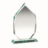JADE GLASS DIAMOND PLAQUE ON BASE (15mm THICK) - 6.5in