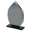 SMOKED BLACK GLASS DIAMOND PLAQUE (10mm THICK) - 9.5in
